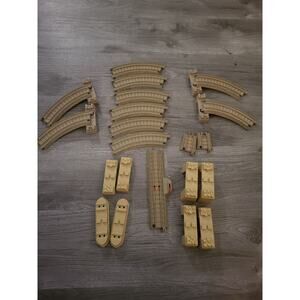 Thomas & Friends Trackmaster Train Tan Beige Track/ Risers LOT Of 21 Pieces